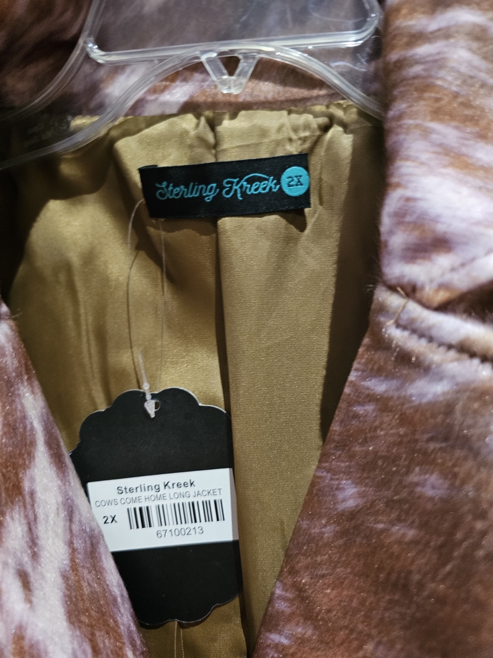 Women's Cows Come Home Long Trench Coat, NWT - Picture 3 of 9